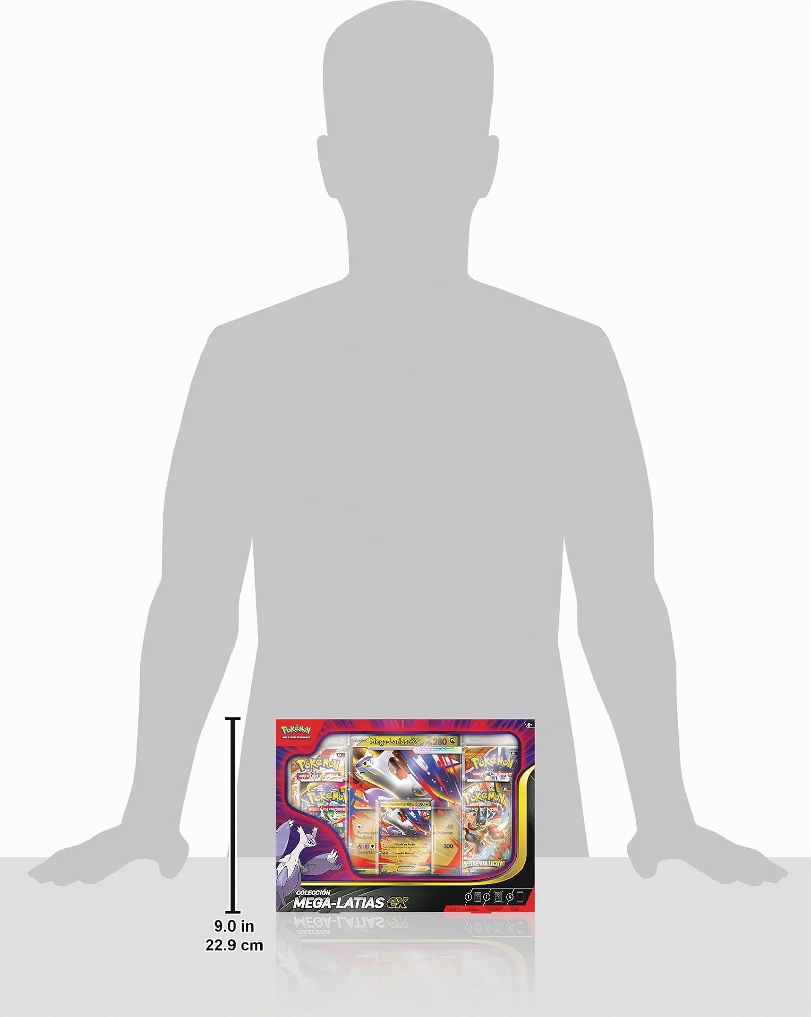Pokémon : Collection avec Figurine Méga-Lucario-ex (1 Carte Promo Brillante texturée, 1 Carte Promo Grand Format, 5 boosters et 1 Figurine de Méga- Lucario) du JCC Pokémon