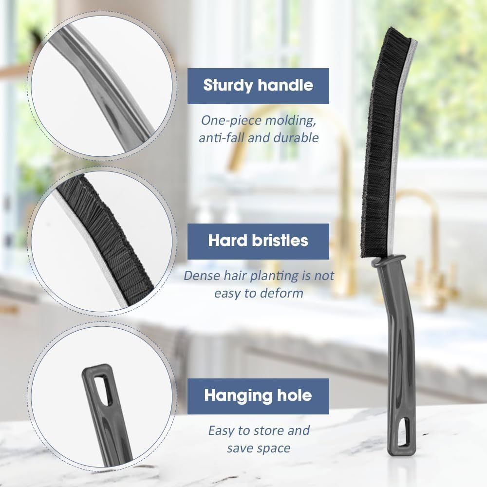 4 cepillos de limpieza para huecos de grietas, ranuras multifuncionales para ventanas y cepillos, utilizados para limpiar las esquinas muertas de azulejos de baño y cocina