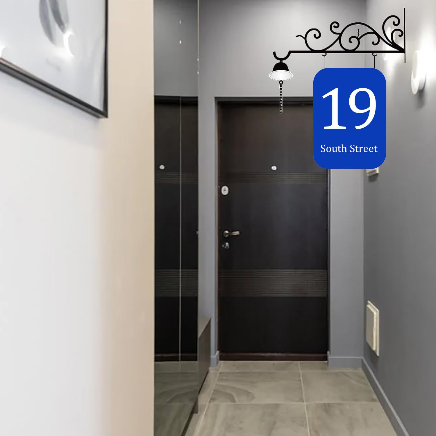 Hängehalterungen Für Innen Und Außenbereich, Haken Mit Acrylschild, Personalisiertes Adressschild Mit Halterung, Hausadressenschilder Für Gartenhotels, Doppelseitiger Text Hinzufügen