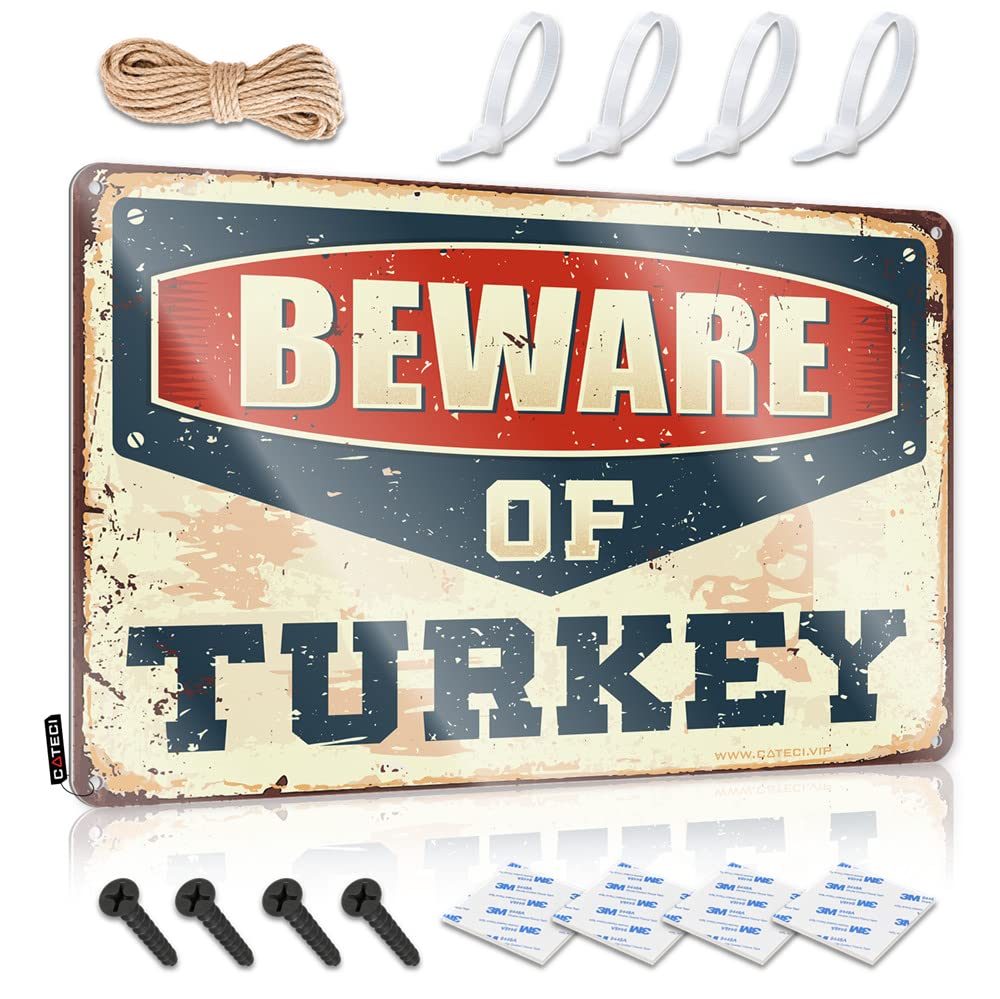 Wall Funny Wall Art Welcome | Beware Of Turkey Winter Math Decoration(30X40CM)