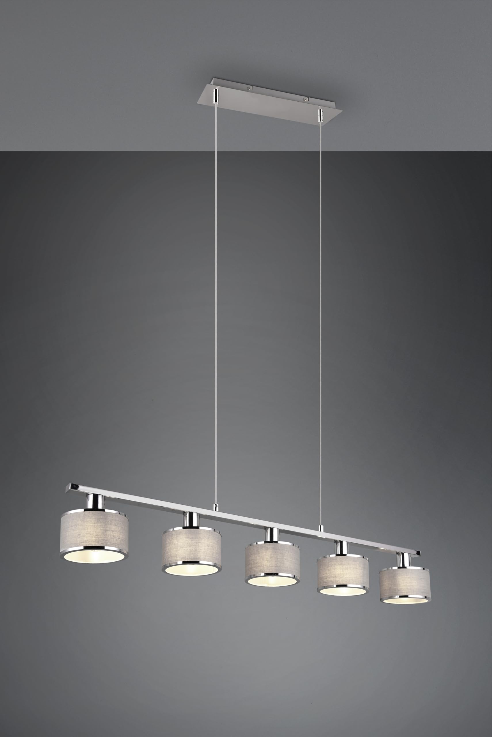 Trio Leuchten Trio 311600506 - Lampadario a Sospensione a 5 Luci, Dritto, 92 Cm
