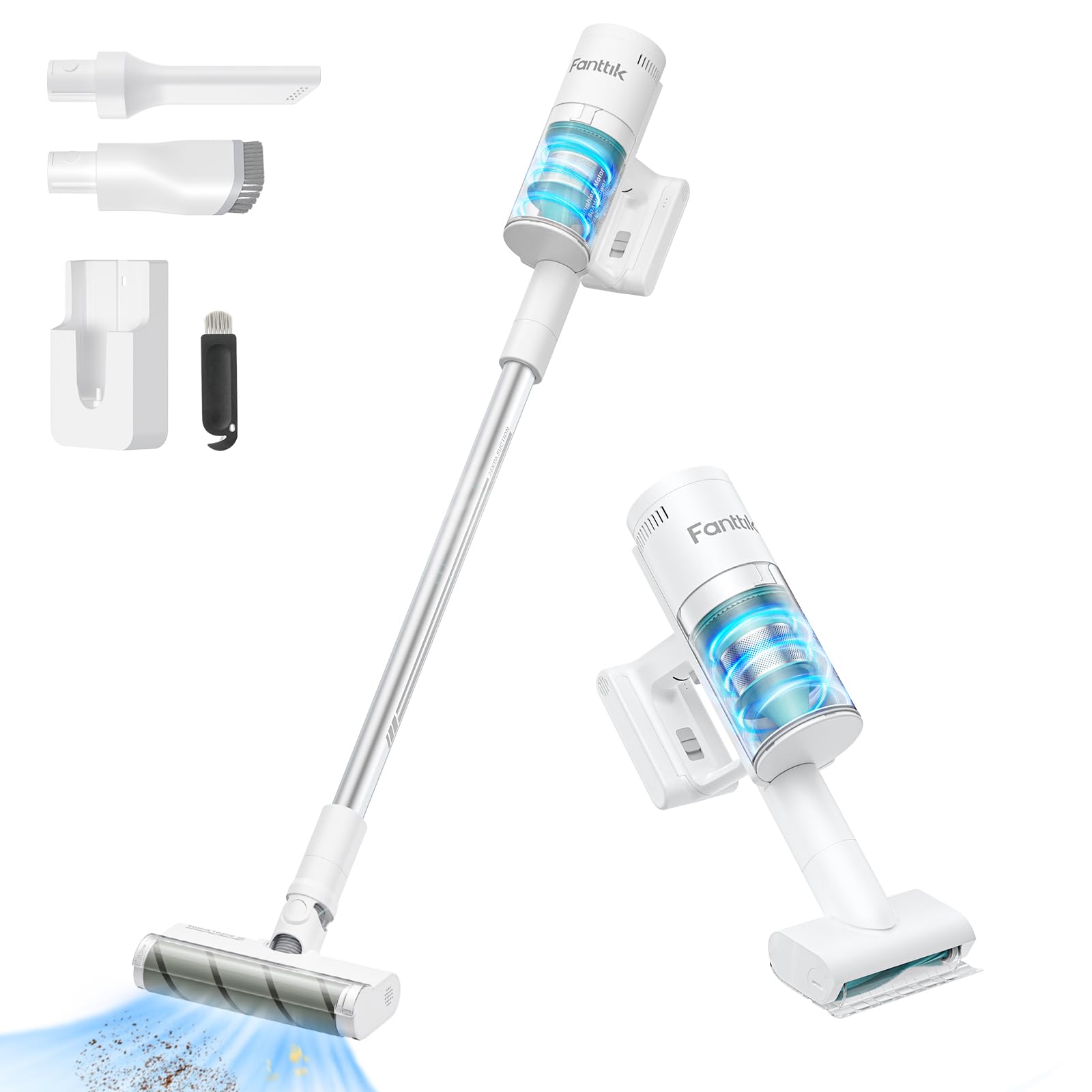 FanttikStorm10 Pro Vacuum Cleaners for Home, 26kPa Cordless Stick Vacuum Cleaner with Smart LED Display, 60 Mins Runtime, 6 in 1 Anti-Tangle Household Vacuum for Carpet, Hard Floor, Pet Hair