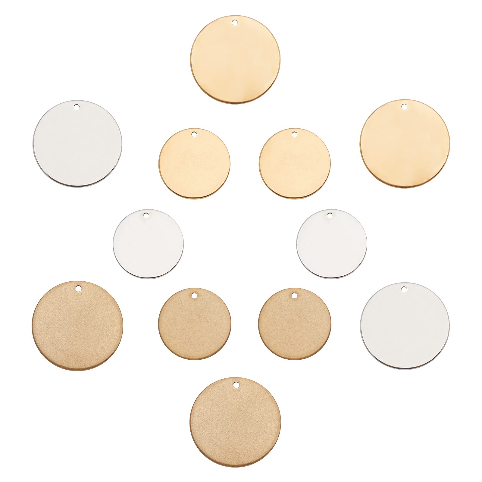 SUNNYCLUE Ciondoli Rotondi In Acciaio Inox 304 Per Stamping – 20mm E 25mm, 3 Colori, 12 Pezzi