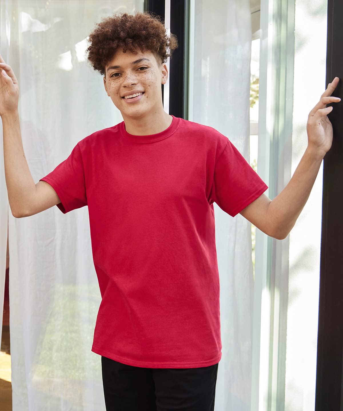 COOZO Hommes Lot De 5 T-Shirts Unis en Coton Épais