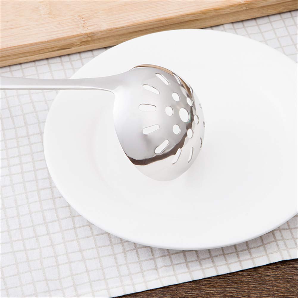 Slotted Spoon, Soup Ladle Stainless Steel Soup Spoon Hanging Hole with Long Handle Hot Pot Filter Cooking Utensil Soup Ladle Metal(Skimmer)