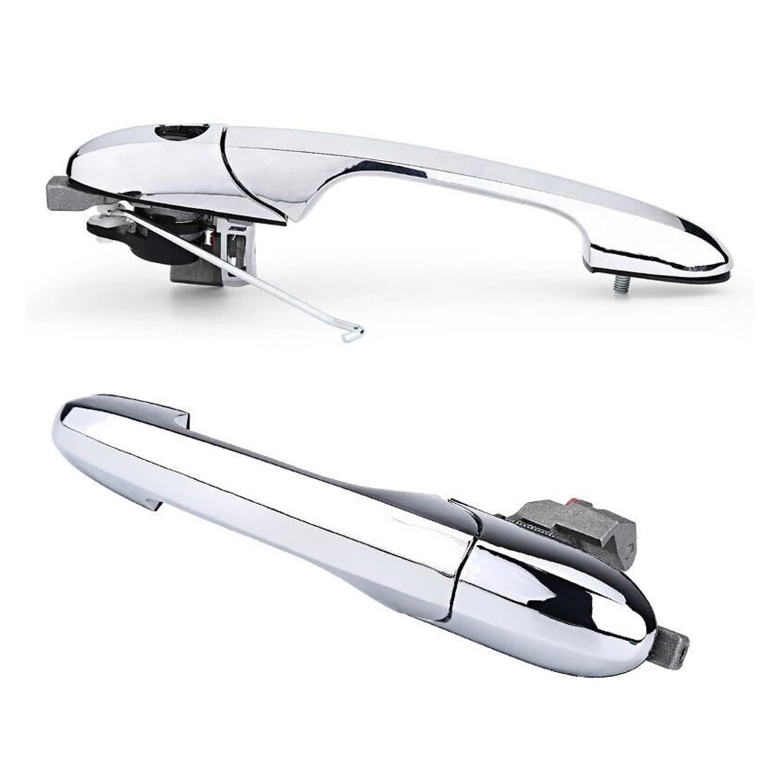 Ropaix 2Pieces Side Exterior Door Handle For Fiat For 500 2007-2020 Passenger Left Or Right Side Chrome Outer Door Handle 735592026 735592012(2Pieces)