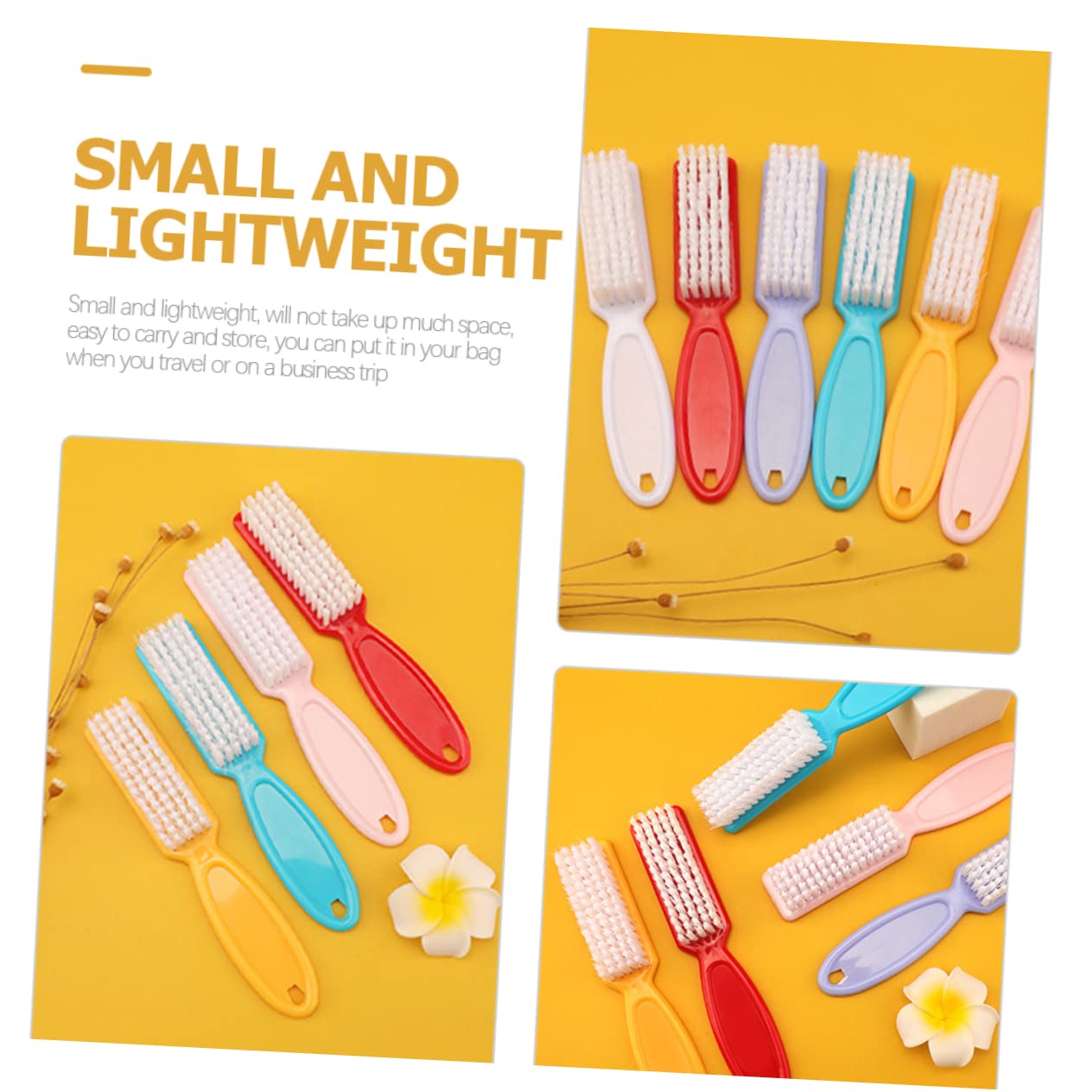 Healeved Spazzola la Pulizia Unghie 24 Pezzi in Plastica Pp, Facile da Trasportare e Delicata, per Manicure e Viaggi Colore Casuale