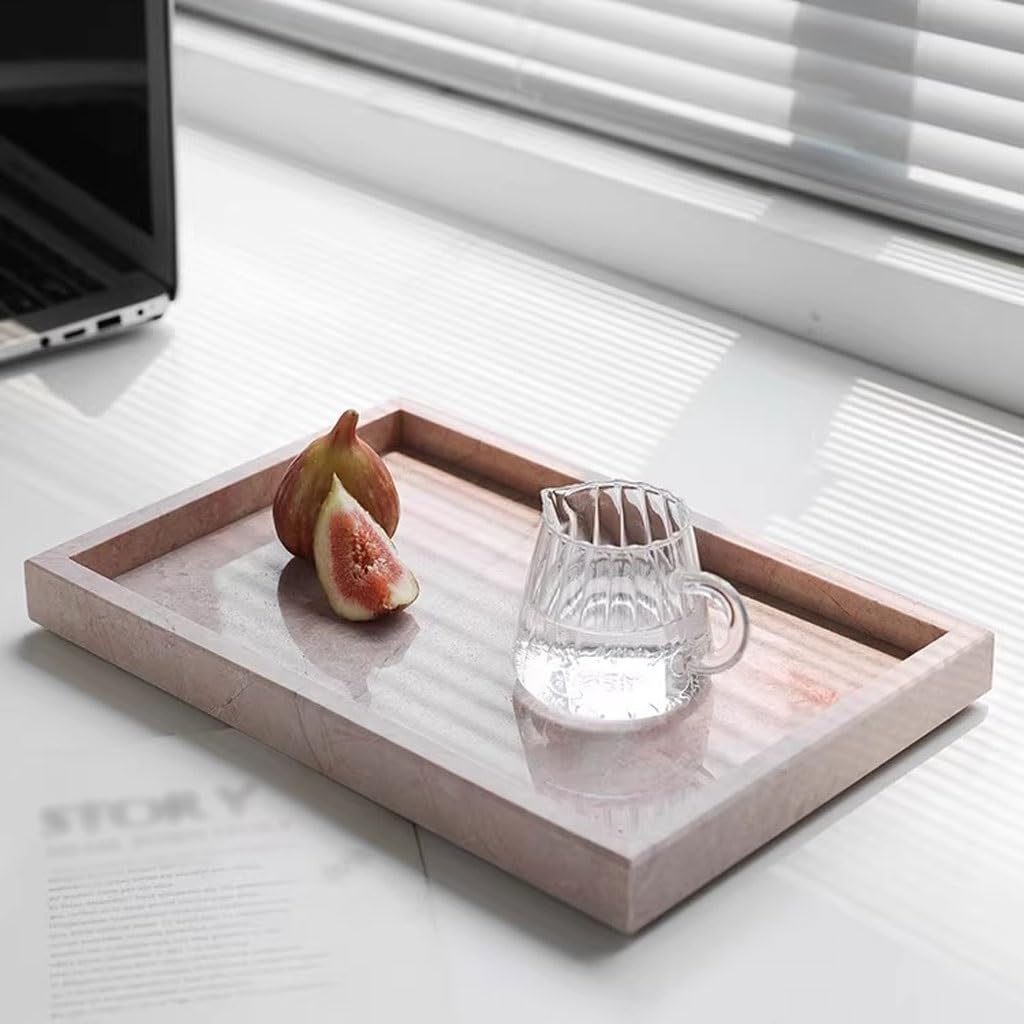 Bandejas Servir Comida Bandeja De Mármol Simple Nórdica, Joyería Almacenamiento Rosa Rectangular For El Hogar Mesa Cama