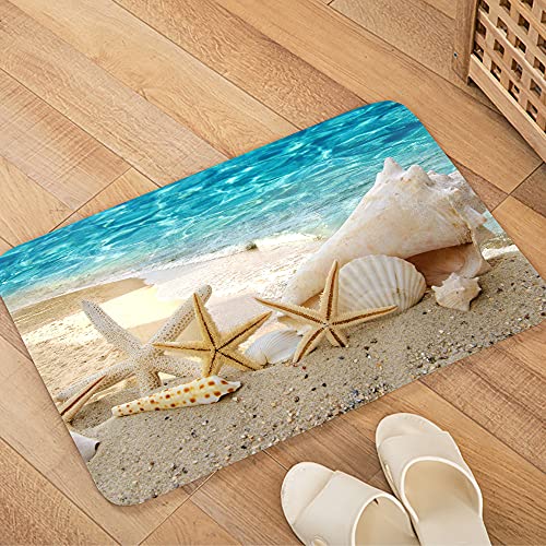 WODEJIA Bath Rugs Sponge Foam Soft for Bathroom and Kitchen,Flannel Mat Non Slip Bright 3D Printed for Bedside and Living Room, Clearance MatS Absorbent Moisture Dust Forlaundry Room (Beach Theme - Image 4