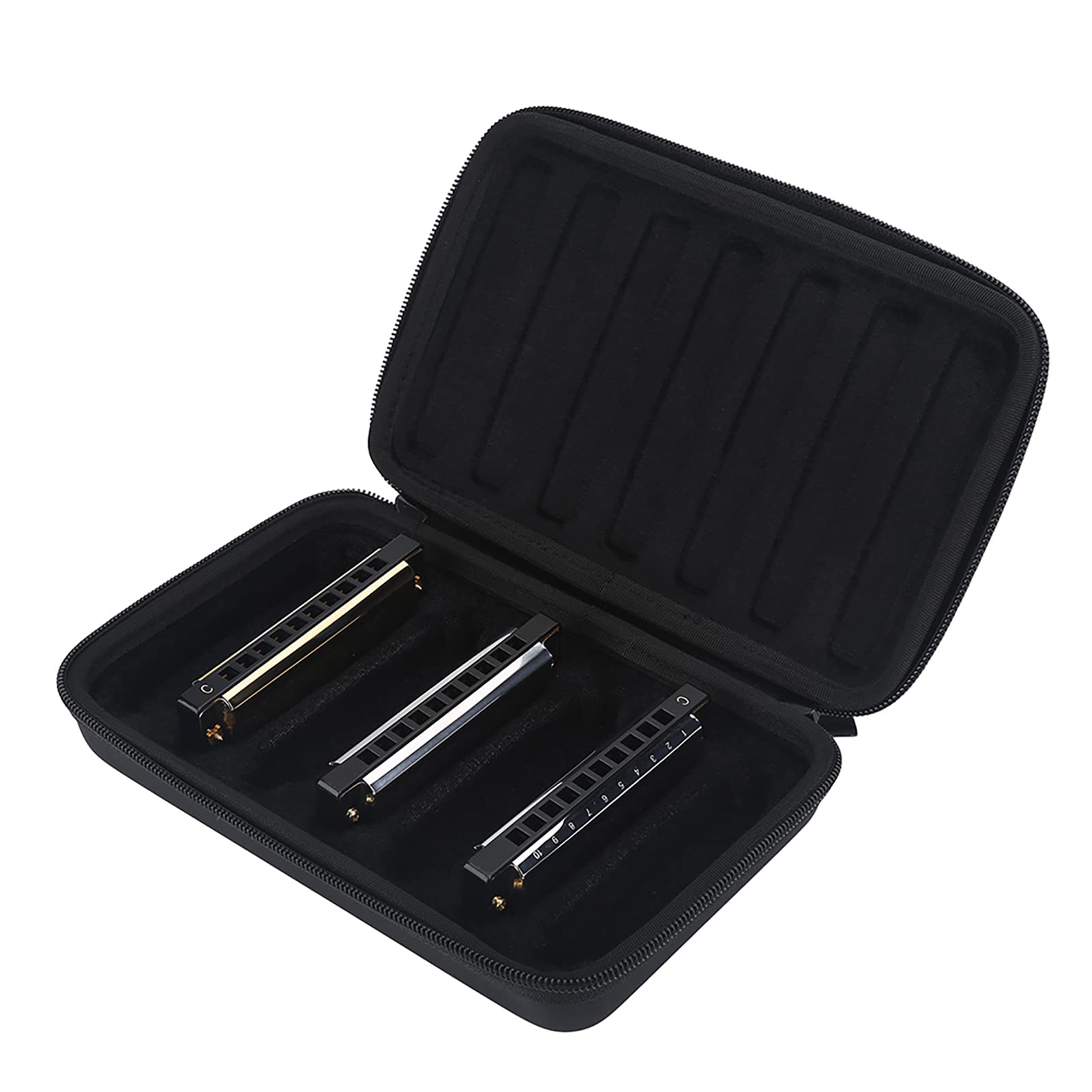 Harmonica Case Carrying Case Large Capacity Leather Storage Bag