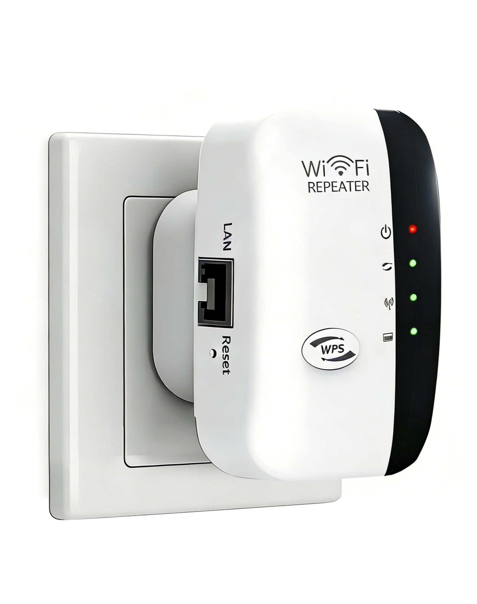 2026 WiFi Extender Booster Repeater with Ethernet Port – 3650 Sq.Ft Internet Signal Amplifier for Home, Gaming, UK Plug, WPS Setup, White