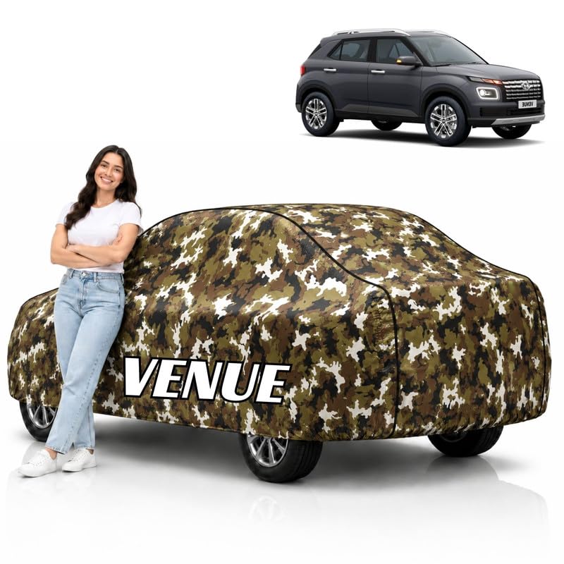 Image of Mind-Blowing 2026 100% Waterproof Venue Car Cover | Polyester Car Body Cover for Rain & Sun | UV Protection, Dustproof, Scratch Resistant, Windproof, Heat Resistant, Custom Fit (Jungle)