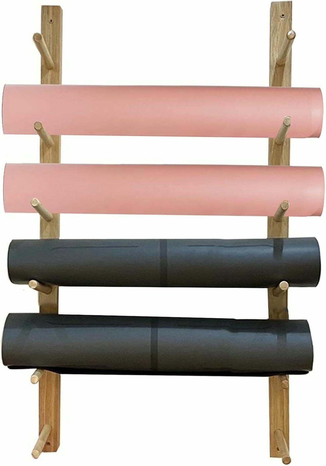 Support mural pour tapis de yoga en bois pour ranger vos rouleaux de fitness