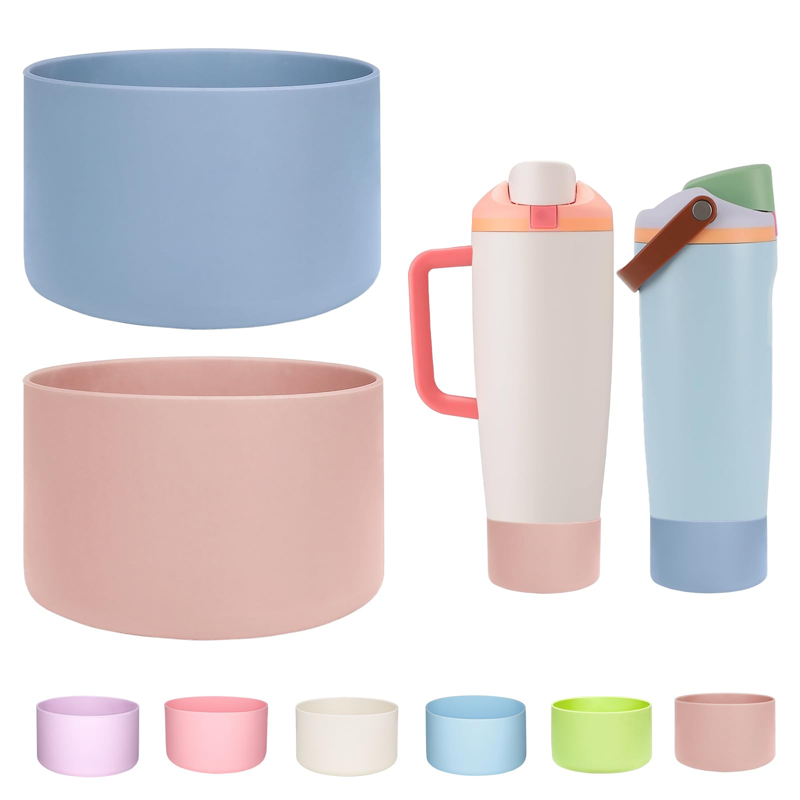 WK IEASON 2PCS Protective Silicone Boots Compatible with Owala FreeSip Sway 30oz 40oz Bottles and 40oz Tumblers, Anti-Slip Bottom Cover Boot for Owala