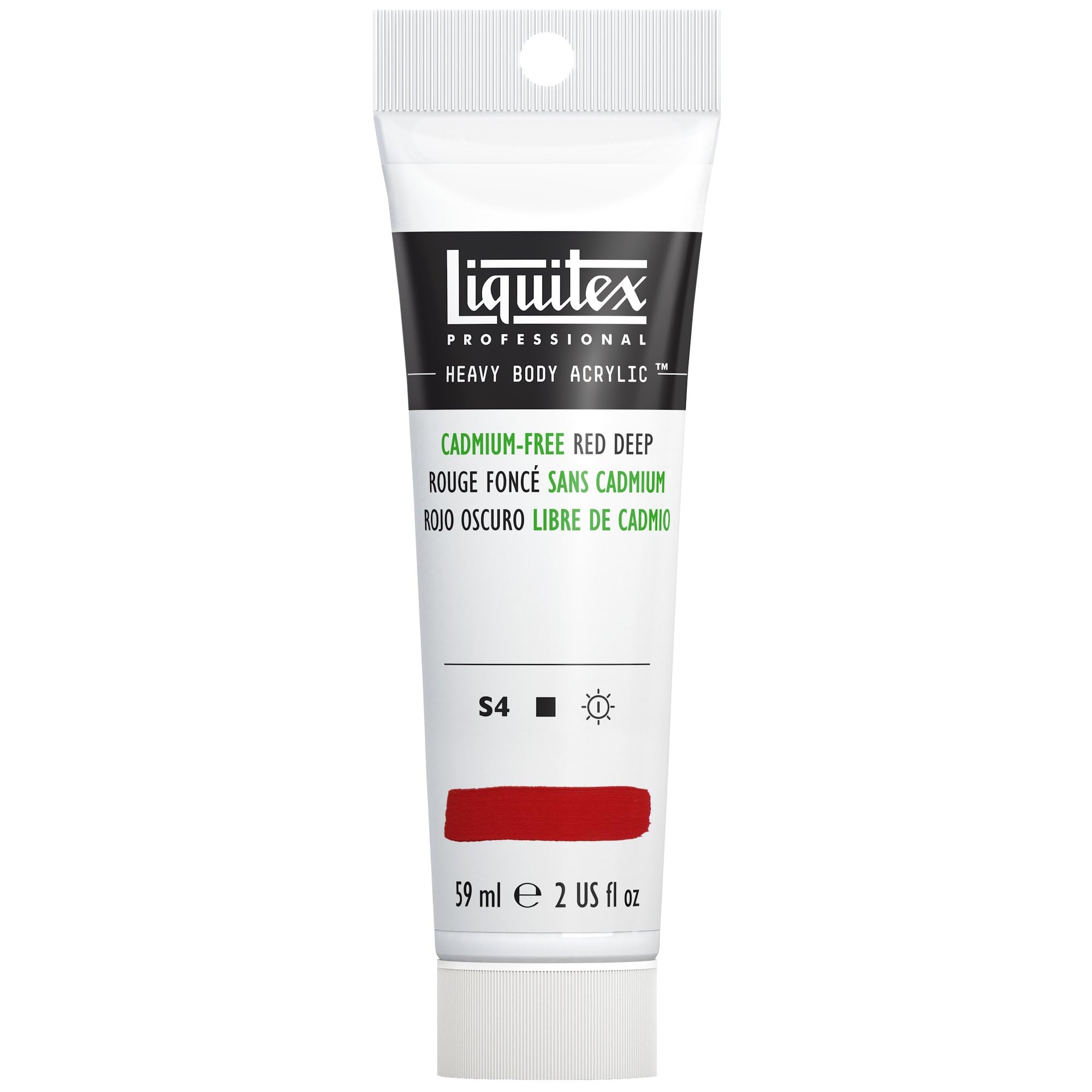 Liquitex 1045895 Professional Heavy Body Acrylfarbe in Künstlerqualität mit ausgezeichneter Lichtechtheit in buttriger Konsistenz, 59ml Tube - Kadmiumfrei Rot dunkel