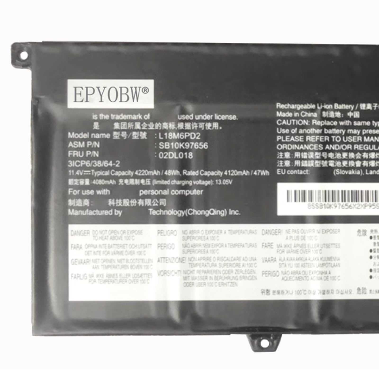 Amazon.com: EPYOBW L18M6PD2 Laptop Battery 48Wh Compatible with