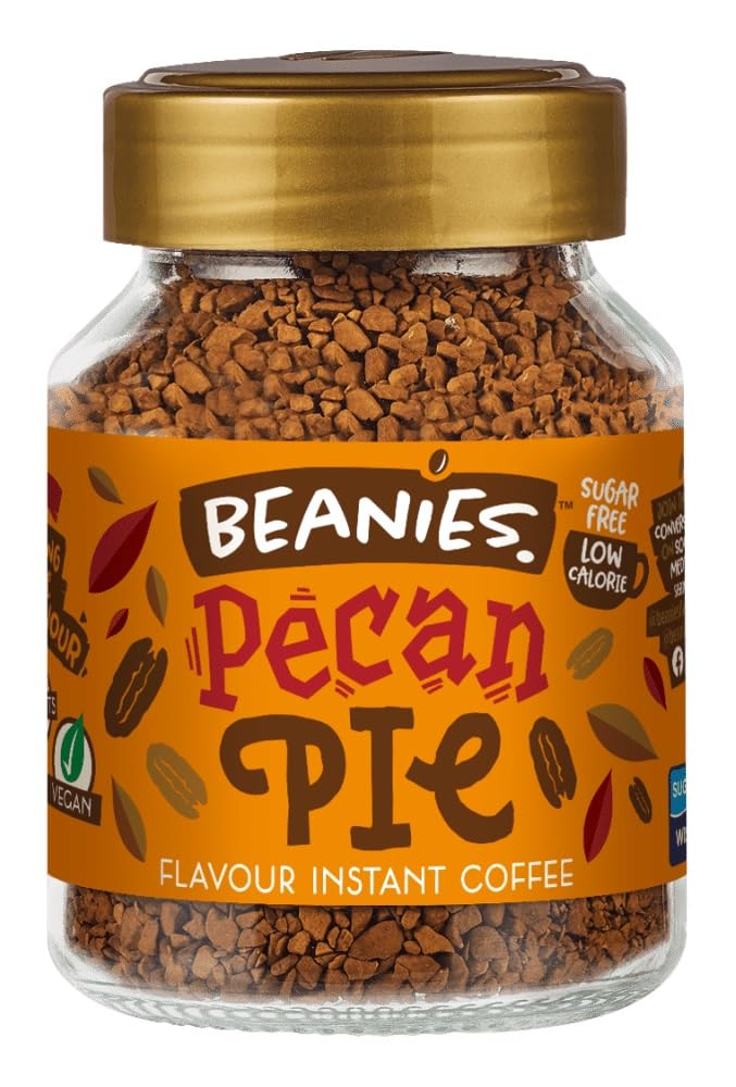 Beanies Instant Flavour Coffee Pecan Pie, Sugar Free, Low Calorie, 50 Grams