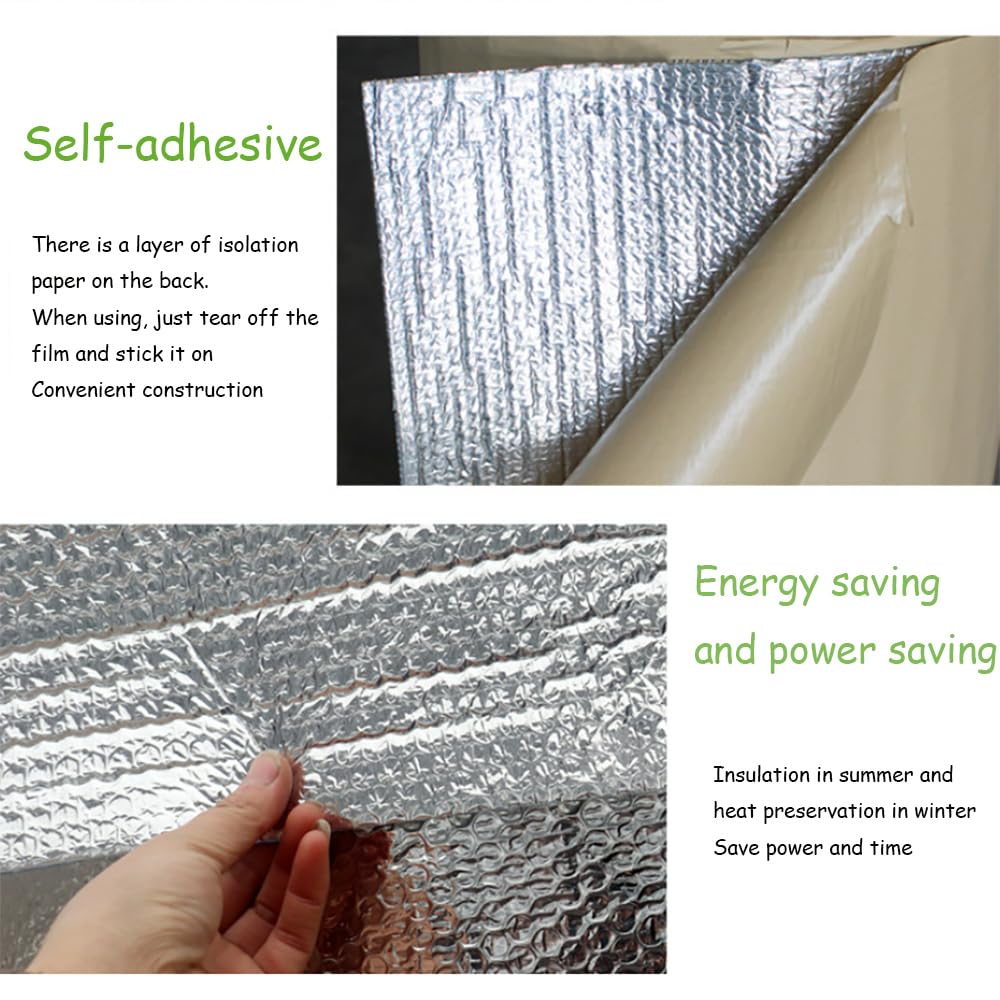Isolant thermique voiture double face isolation du toit 4mm auto-adhésif isolant thermique porte de garage pour sols Fenetre Radiateur Isolant Barrière mur(Size:1*25m/3.2*82FT)