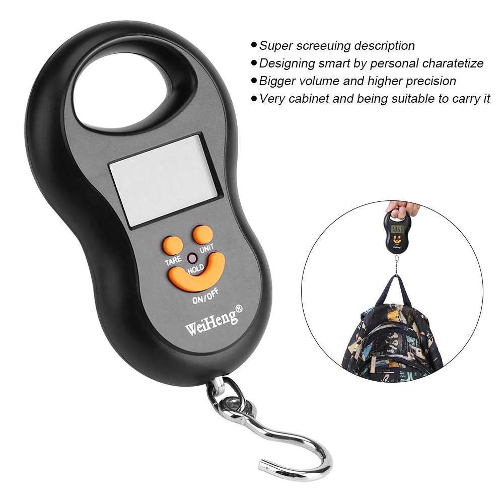 Waga bagażowa, 50 Kg/10G Lcd Cyfrowy Handheld Przenośny Żuraw Elektroniczny Waga Możliwość Powieszenia Hak Do Samolotu Podróży Bagaż Ważenie Domowe Zakupy Wędkarstwo