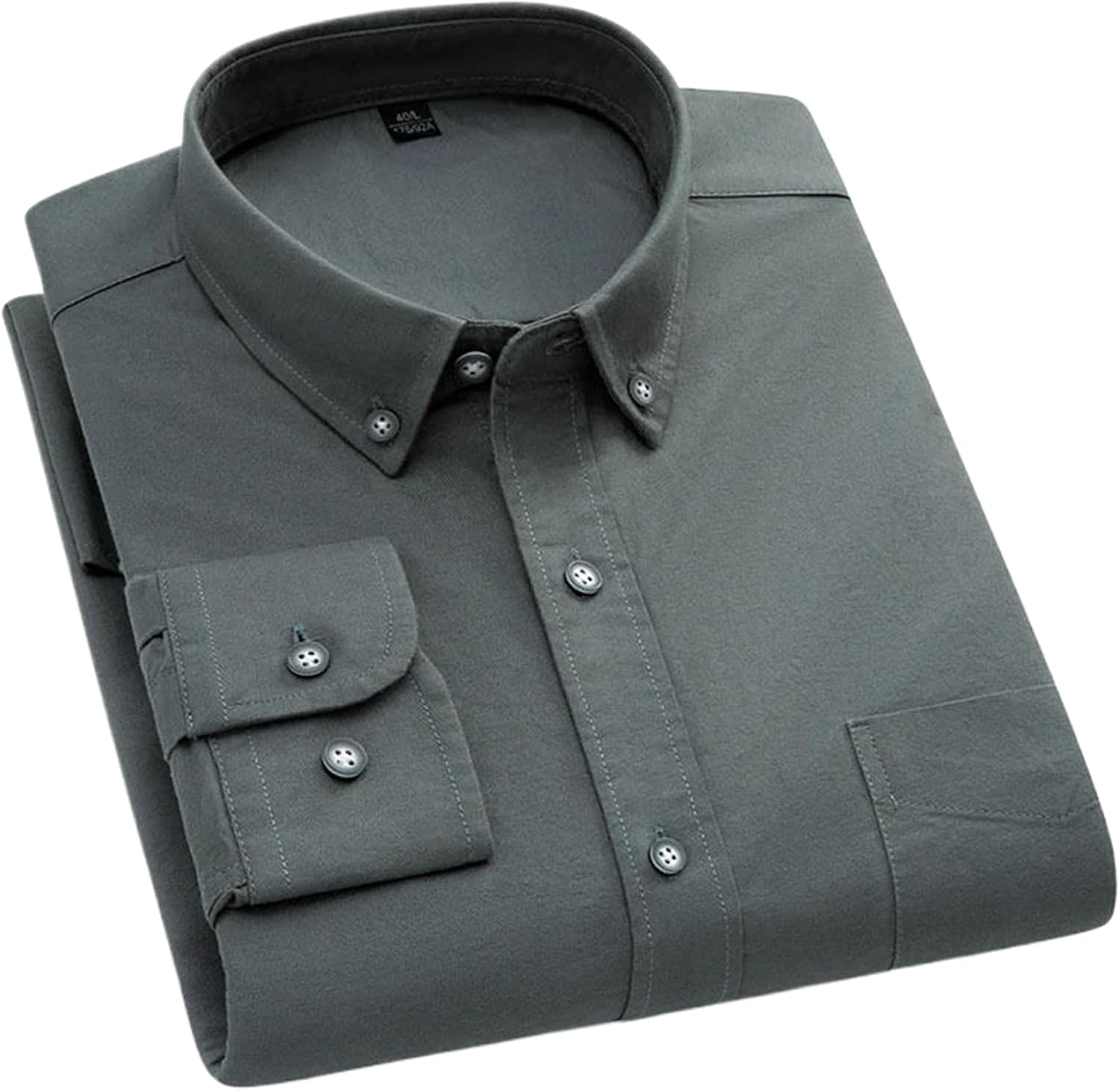 Long-Sleeve Shirt for Men Slim Fit Casual Top Solid Color Office Shirts