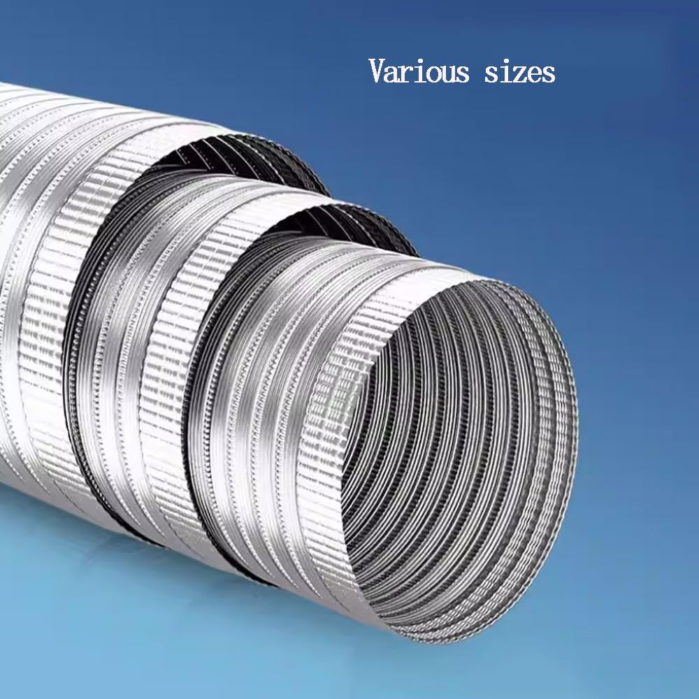 Condotti di aerazione, condotti Flessibili in Alluminio da 4" semirigidi, Tubi di Ventilazione per asciugatrici, condotti di Ventilazione HVAC, condotti di aspirazione fumi retrattili, opzio