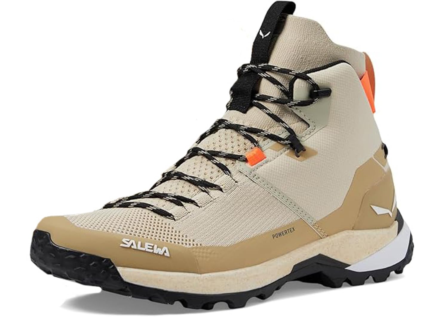 Salewa Women's Puez Knit Mid Powertex Waterproof Trail Boot for Hiking & Trekking - Oatmeal/Quicksand - 8.5