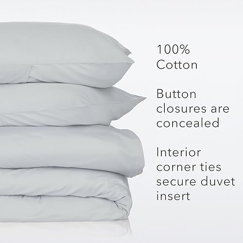 Miniatura 6 de Nate Home by Nate Berkus - Funda de edredón de satén de algodón de lujo de 300 hilos, 3 piezas, ultra suave, fresco, juego de ropa de cama de