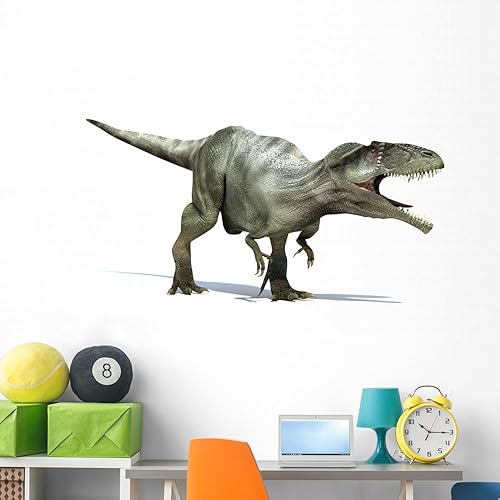 WM296121 - Calcomanía de pared de dinosaurio giganotosaurio para niños (60 pulgadas de ancho x 33 pulgadas de alto)