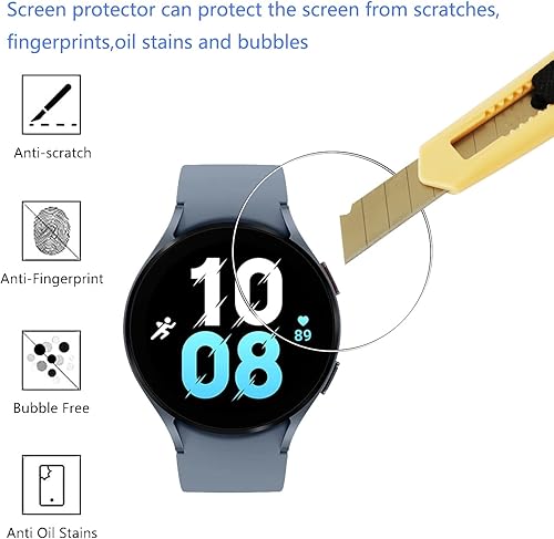 Miniatura 3 de Protector de pantalla de vidrio templado para Samsung Galaxy Watch 5 (1.732 pulgadas), antiarañazos, antihuellas, protector de pantalla HD