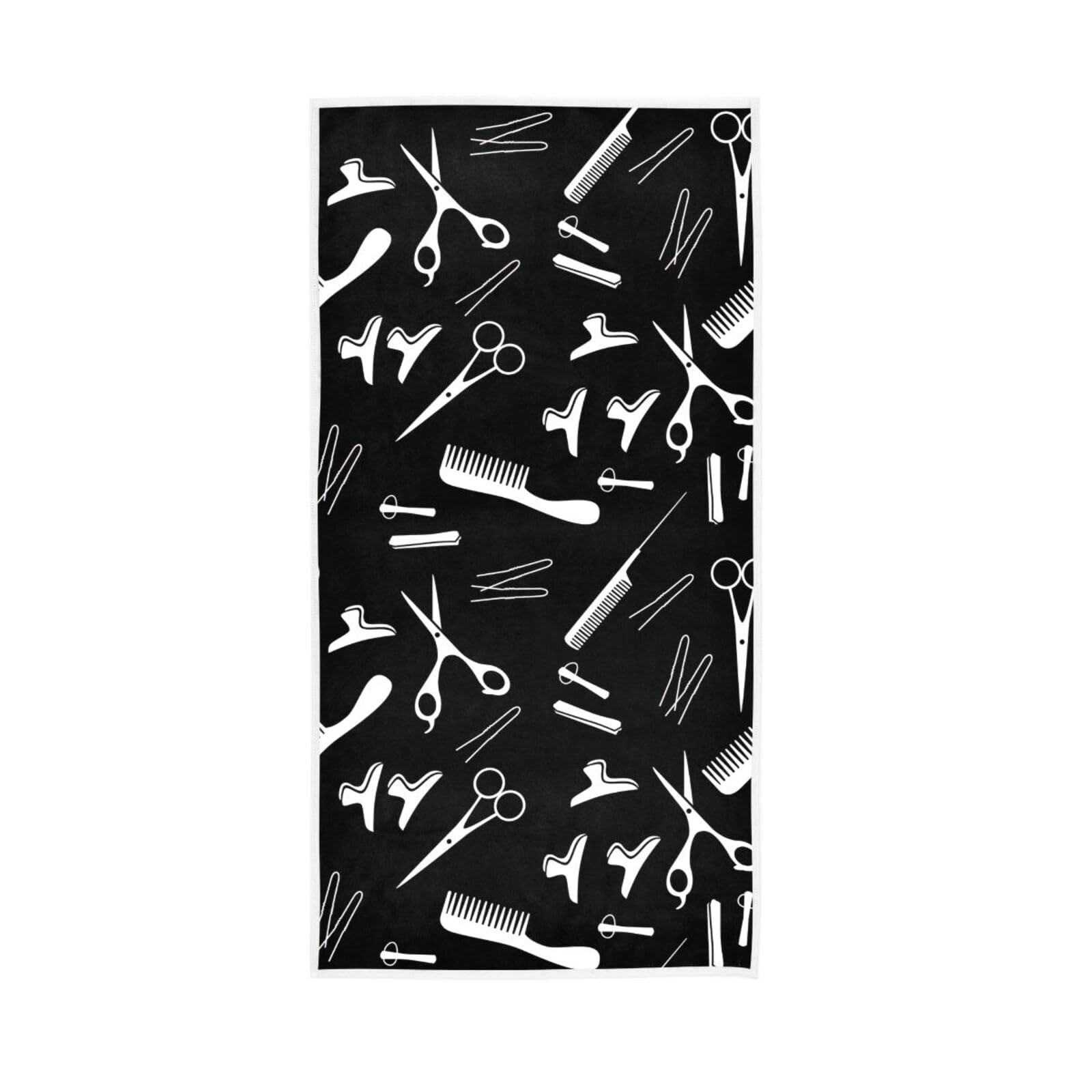 HUYGD Silhouettes Hairdressing Tools Towles, 15 x 30 Inches, Spa Towels Farmhouse Bath Towels