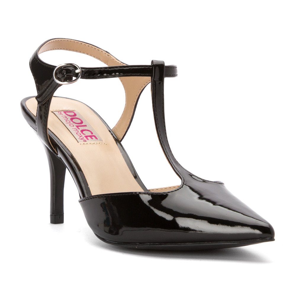 Dolce by mojo moxy Constance T-Strap Dress Pumps, Black, 8.5 US