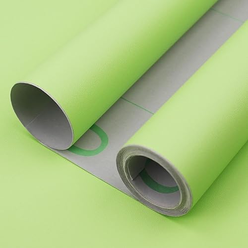 Miniatura 1 de Papel tapiz verde claro para despegar y pegar, 15.7 x 748 pulgadas, papel tapiz apto para inquilinos, papel de pared extraíble de PVC de vinilo,