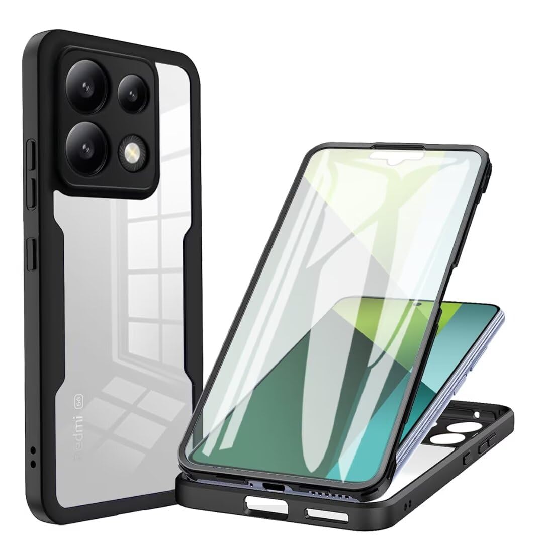 COMAKU Cover 360° Per Xiaomi Redmi Note 12 Pro / Poco X5 Pro - Custodia Antiurto Integrale Con Protezione Schermo Incorporata, Trasparente Verde