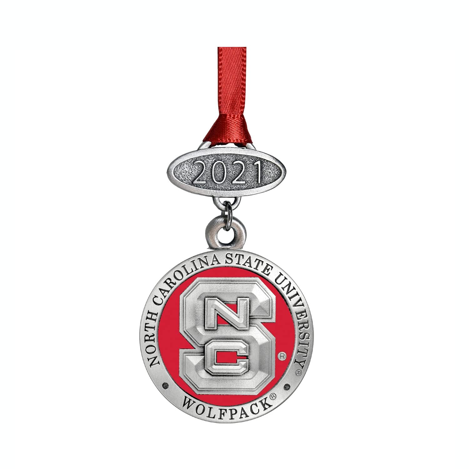 Heritage Pewter Class of 2026 Ornament | Graduation Gift | Hand-Sculpted Christmas Tree Ornament for The University of North Carolina Wolfpack
