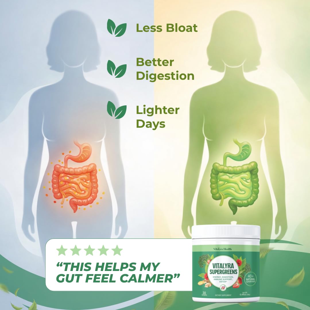Super Greens Powder - 40+ Superfoods Green Drink, Probiotics, Vegan — Amazon image 3