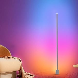 LED Floor Lamp, RGBW Corner Lamp Works with Alexa, Google Assistant& App,Smart Modern Lamp with 16 Million DIY Colors and Sync to Music, Ambiance Color Changing Lamp for Living Room Bedroom