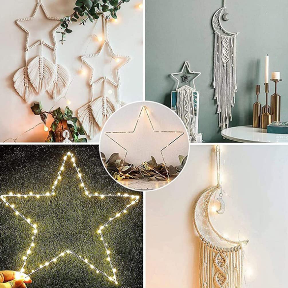 BESPORTBLE 1 Stücke Gold Deko Ringe Sterne Metallring Drahtringe zum Basteln Kranz Ringe für DIY Stern Hochzeitskranz Türkranz Wandkranz Weihnachtskranz Halloween Weihnachten