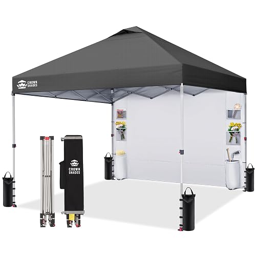CROWN SHADES Canopy Tent 10x10 Pop Up with Side Pockets