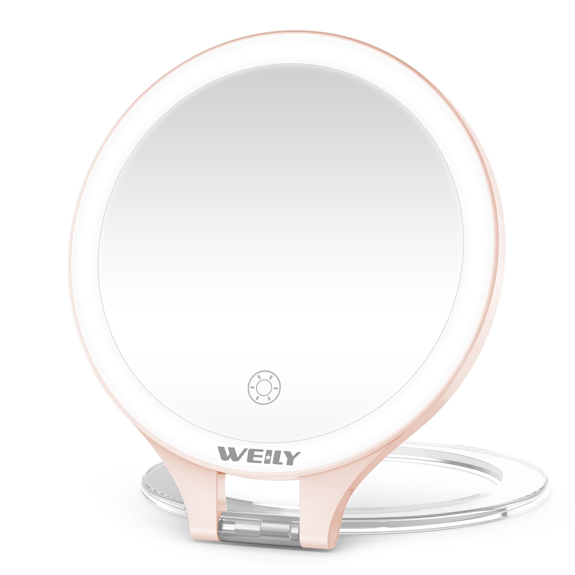 WEILY 10X/1X Magnifying Makeup Mirror with Light, Double Sided Mirror