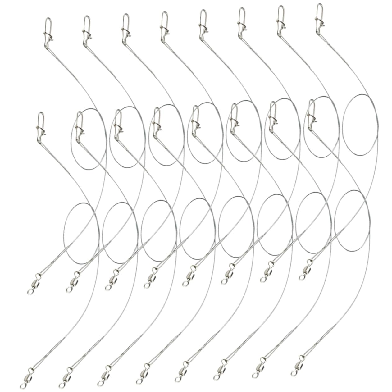 BCOATH 24pcs Metal Fishing Wire Saltwater Heads for Fishing High Strength Wear-Resistant Tackle
