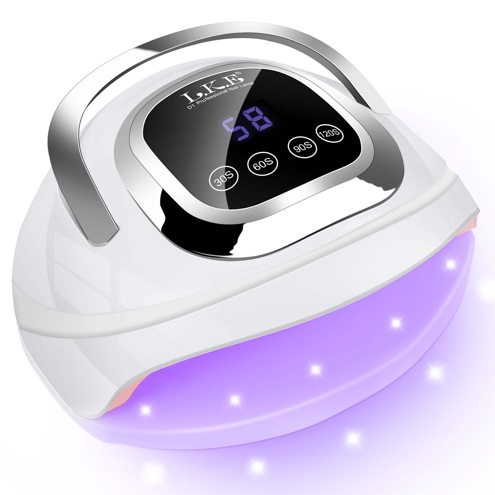 268W UV Lampe für Gelnägel, UV Lampe Nägel mit 4 Timer, 60 LEDS, LCD Display, Smart Sensor,Premium UV Lampe für Alle UV Gel Nagellack, Ideal für Anfänger und Profis