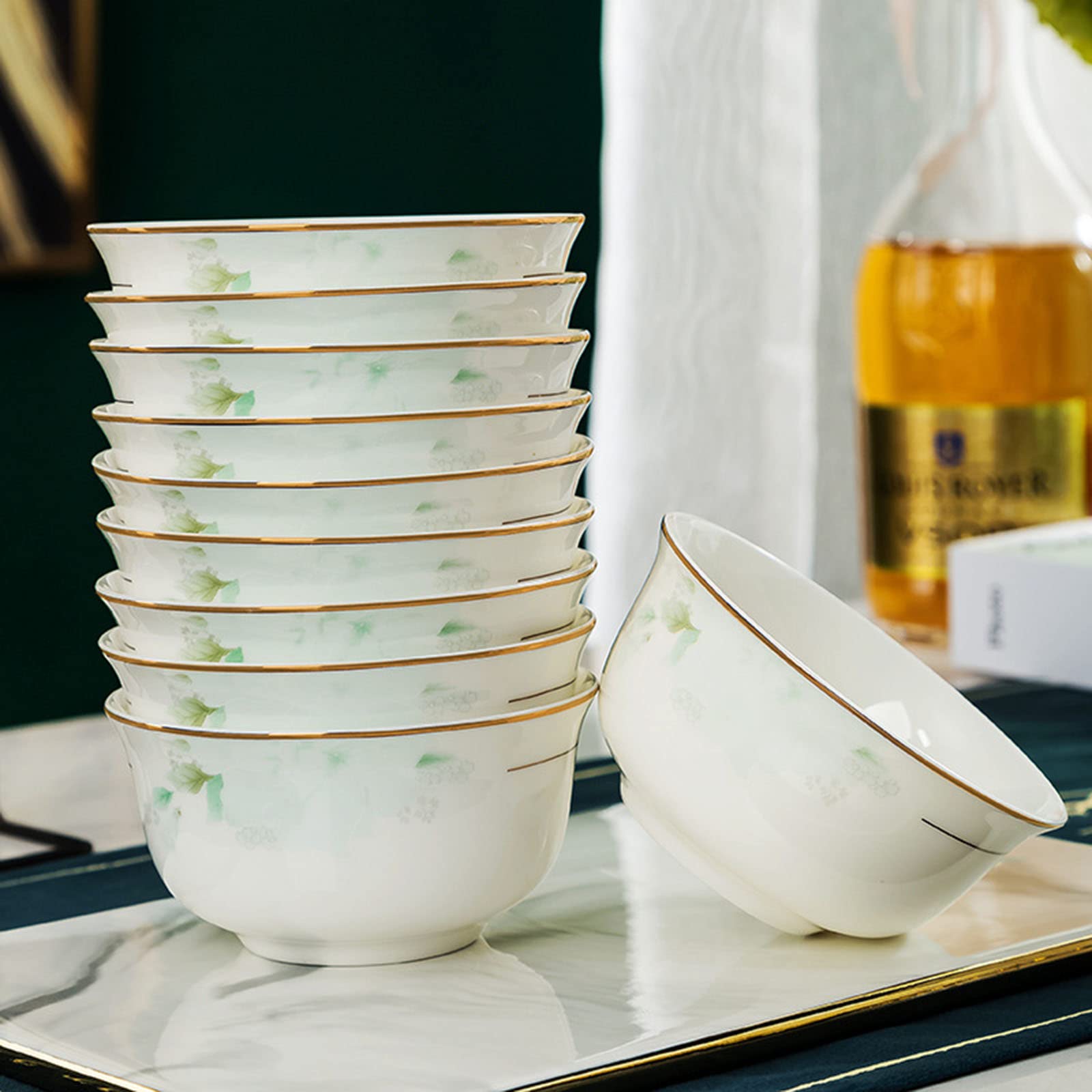 Zestaw obiadowy z porcelany kostnej, 58 sztuk ceramicznej zastawy stołowej dla 6-10 osób, eleganckie domowe talerze do naczyń do rozrywki i prezentów