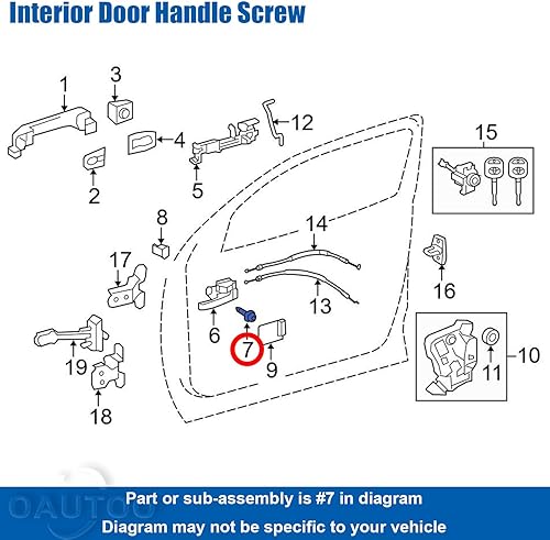 Miniatura 4 de OAUTOO 20 piezas M5 - Tornillo para manija de puerta interior 93567-55020 para Toyota Avalon Camry Celica Corolla FJ Cruiser Highlander Prius Rav4