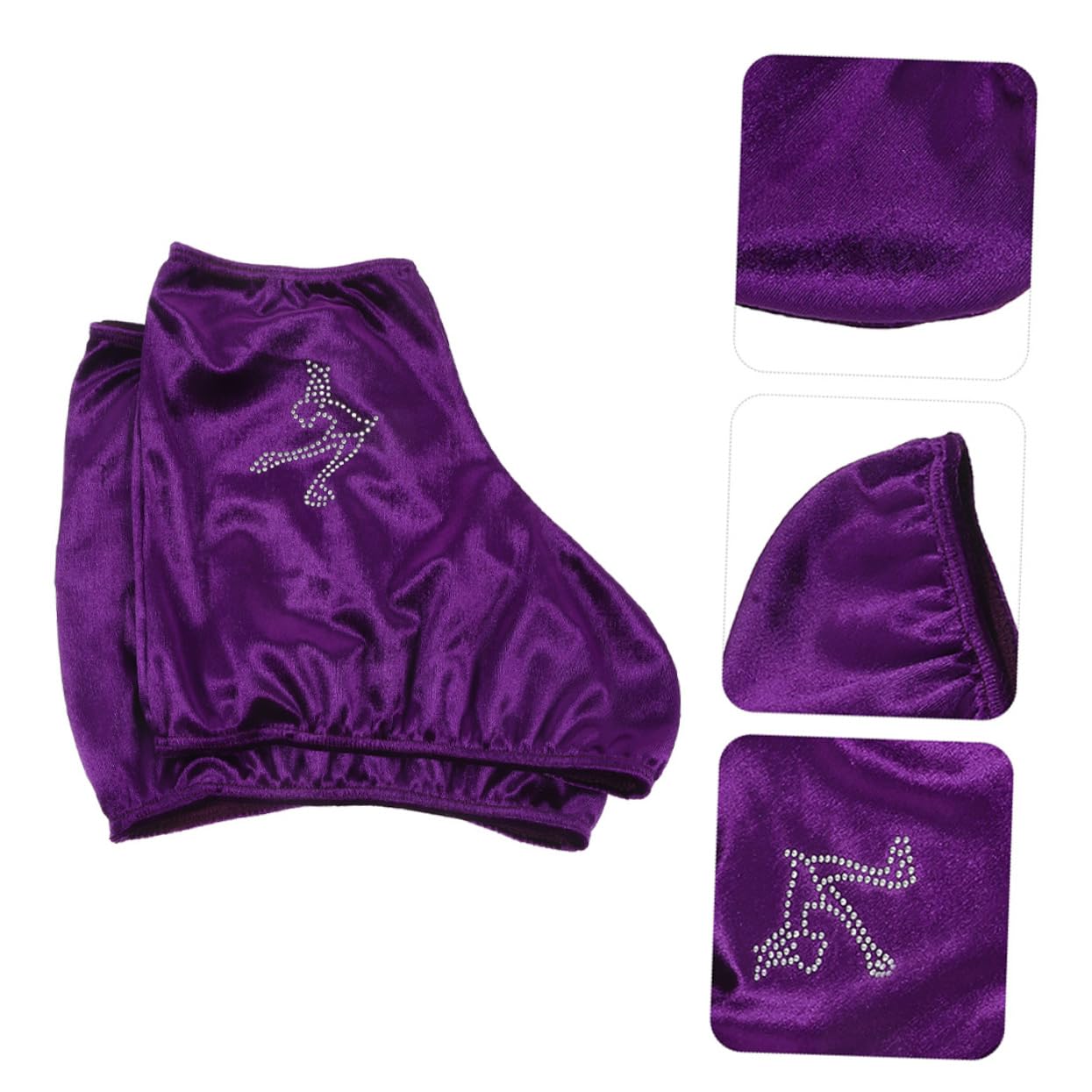 BESPORTBLE Fundas para Patines Cubiertas De Patines Resistentes Desgaste Cubierta del Zapato Cubre Botas De Hockey De Patines De Hielo Elásticos Púrpura Poliéster