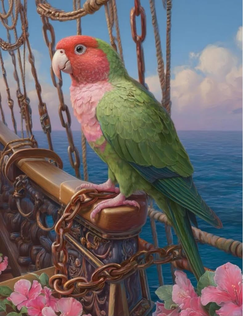 NAHUIGOOD Beginners Cross Stitch kit,Parrot 11CT40x50cm,11CT Cross Stitch for Creative Home Décor,Needlework Kit for Adult Beginners,