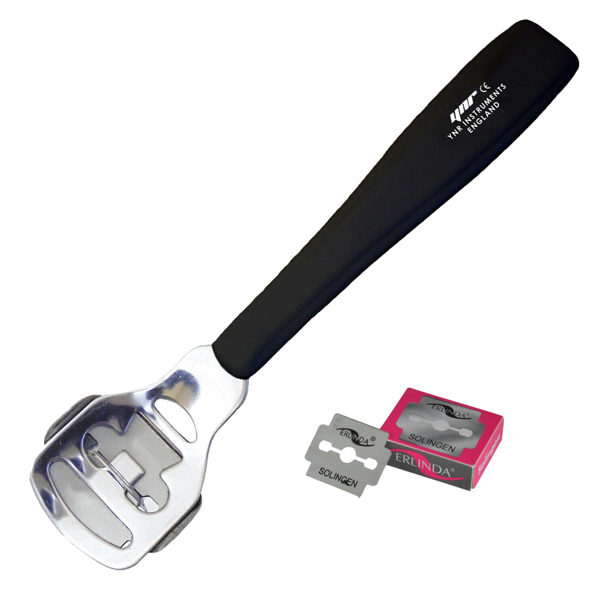 YNRCallus Remover for Feet - Foot File Corn & Callus Remover, Pedicure Tool Includes 10 Replacement Heads, Heel Scrubber & Scraper, Corn Remover for Feet | (Black)