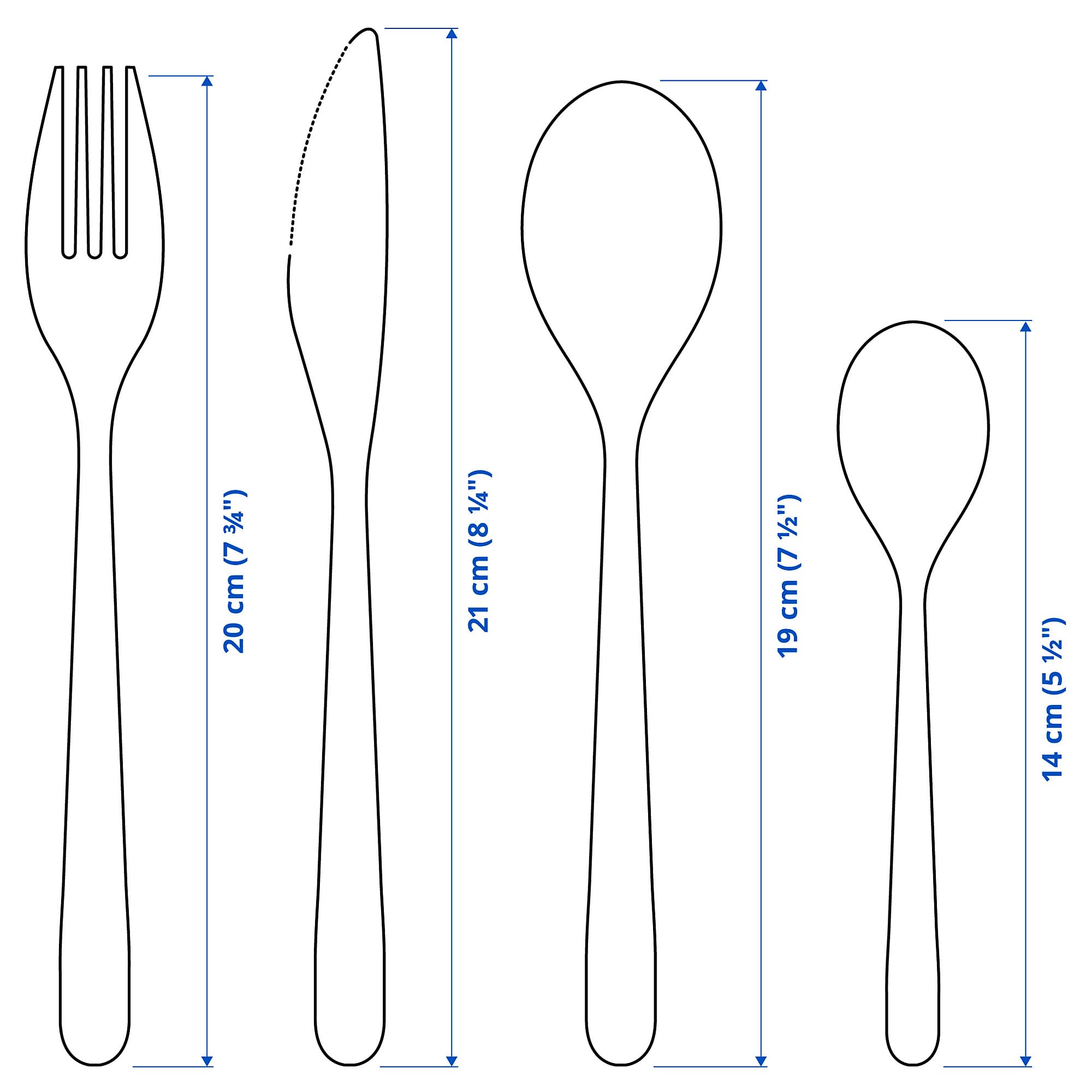 IKEA FÖRNUFT - Cubertería (24 piezas, acero inoxidable)