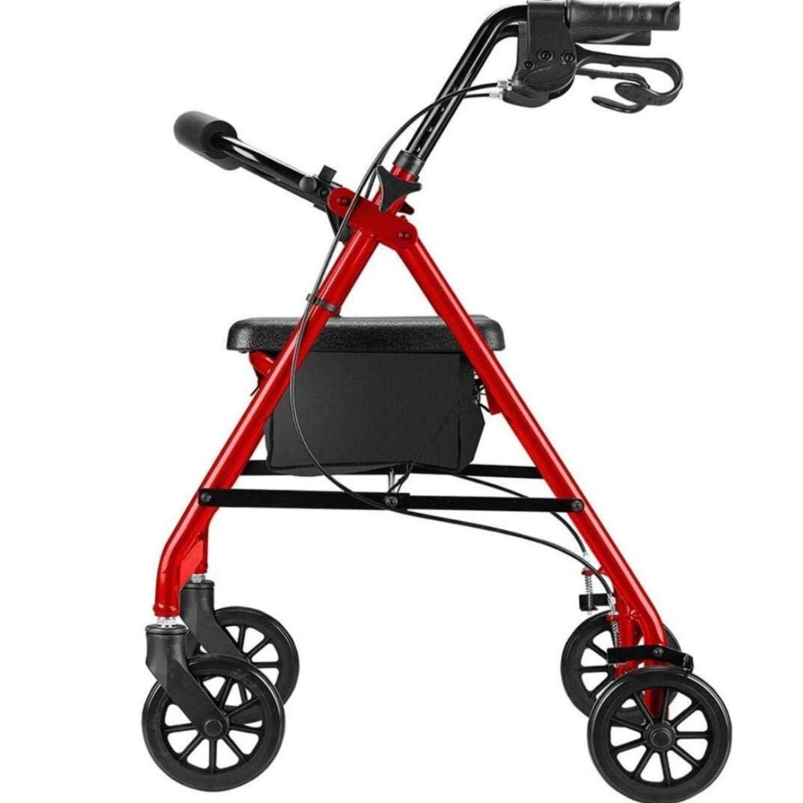 Deambulatore Deambulatore Deambulatore Superleggero Pieghevole Mobilità in Alluminio Mobilità Braccia Regolabile e Sedile Pieghevole Rolling Walker per Anziani