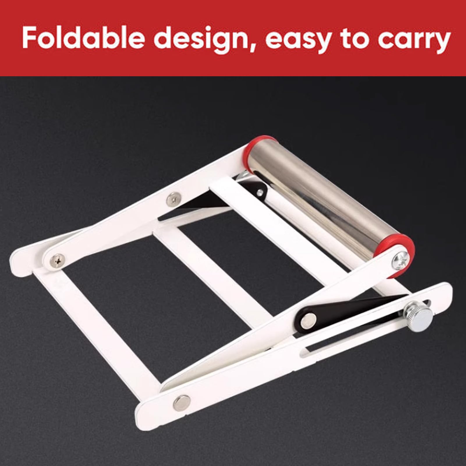 Ausla Marco de Soporte para Máquina Cortadora, Soporte de Rodillo Ajustable de Acero Inoxidable, Práctico Diseño Plegable para Corte con Sierra Ingletadora (2PCS)