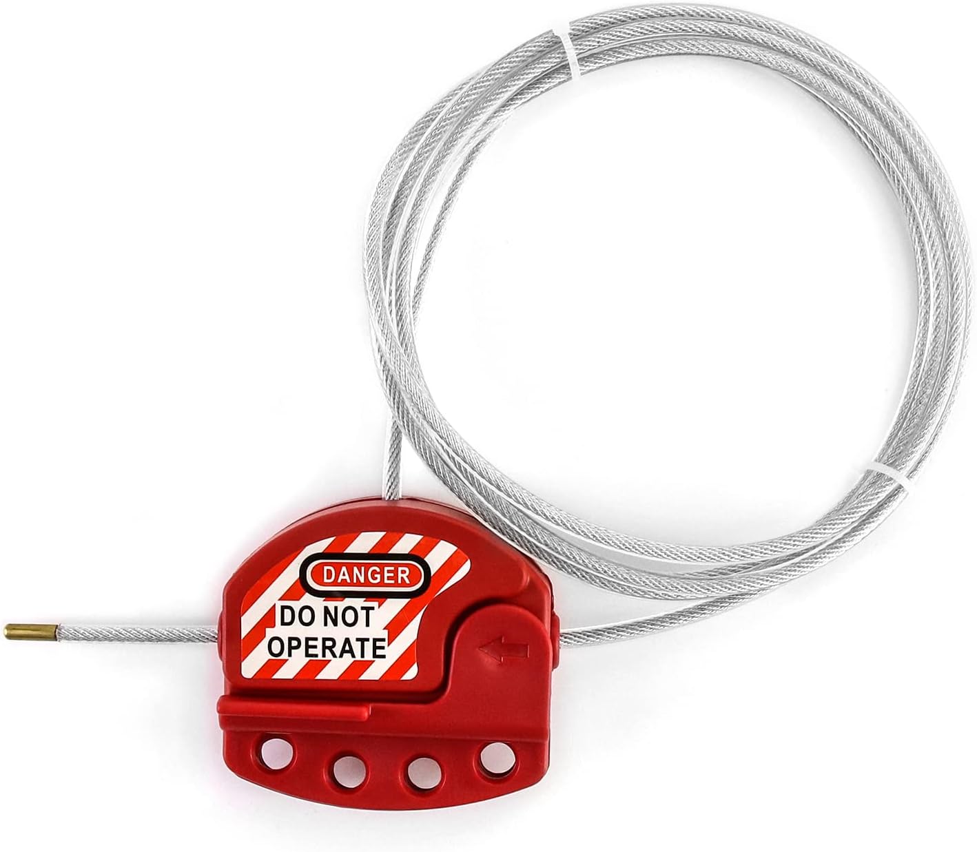 QWORK Lockout Tagout Cable Lock, Adjustable Steel Vinyl